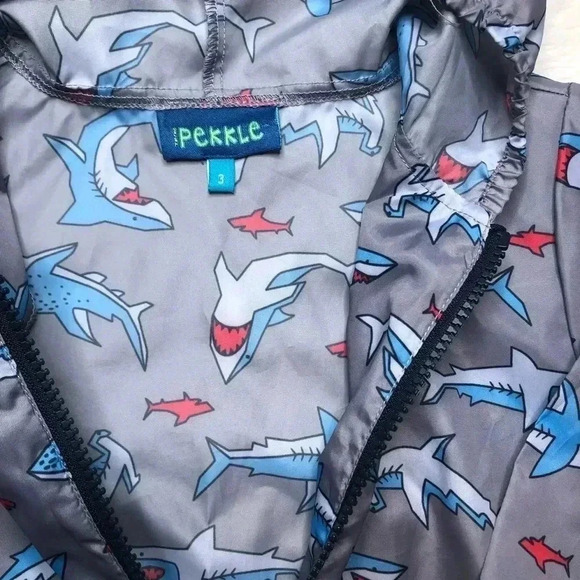 Pekkle Shark Jacket Grey & Blue Size 3T - Picture 6 of 16